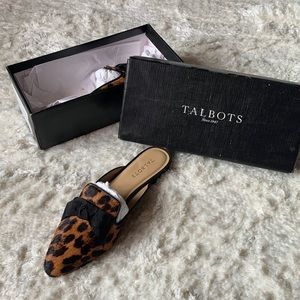 Talbots Edison Leopard Print Mules